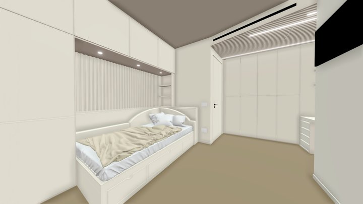 armadi camera con bagno p1 3D Model