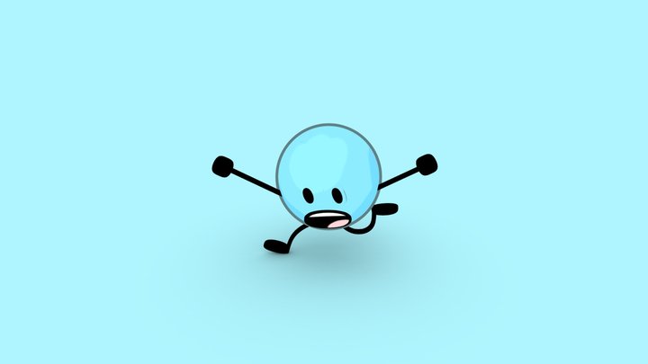 Object Oppose Cyan Ball 3D Model