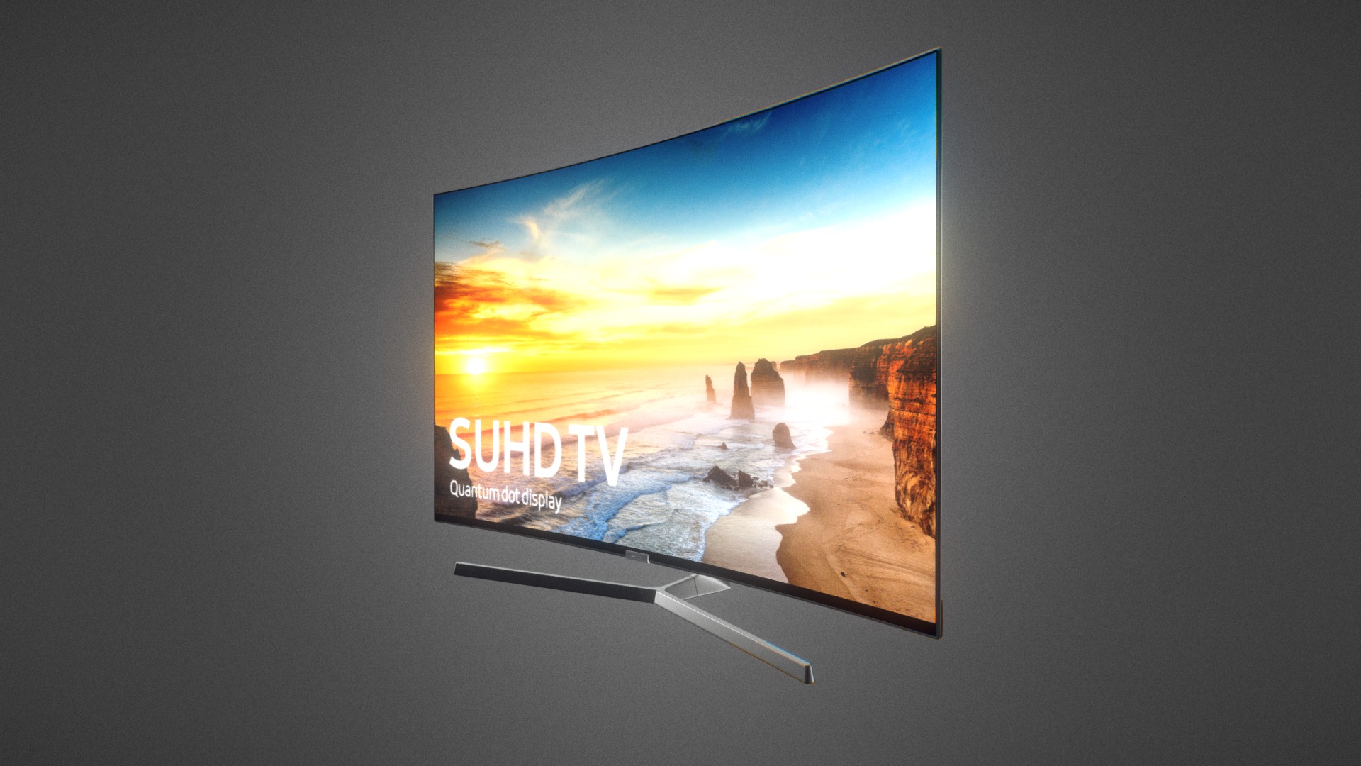 3D model Samsung KS9000 for Element 3D - This is a 3D model of the Samsung KS9000 for Element 3D. The 3D model is about a screen with a picture of a sunset.
