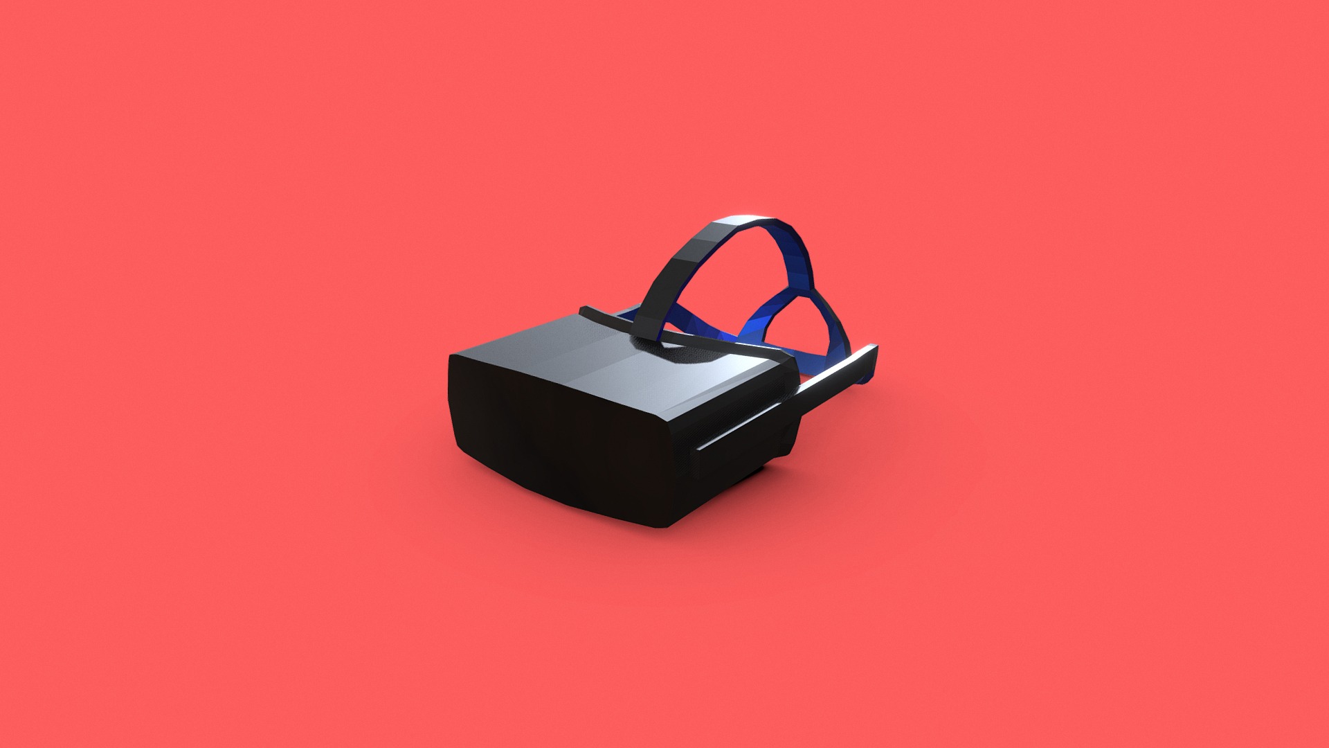 3D model Oculus VR Headset – Low Poly - This is a 3D model of the Oculus VR Headset - Low Poly. The 3D model is about logo.