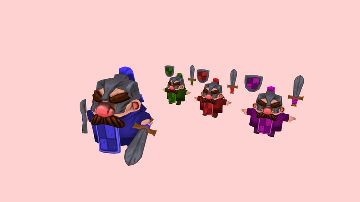 Low-Poly RTS-Knights 3D Model