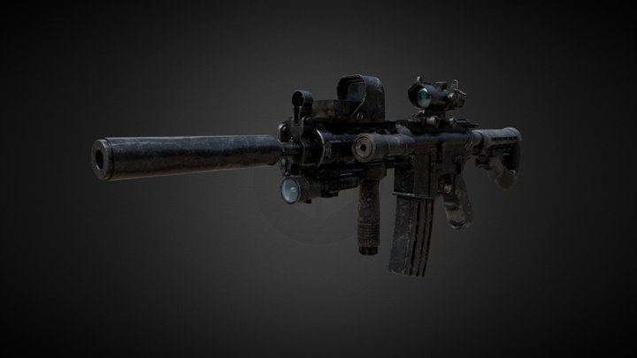 M4 Carbine Assault Rifle 3D Model