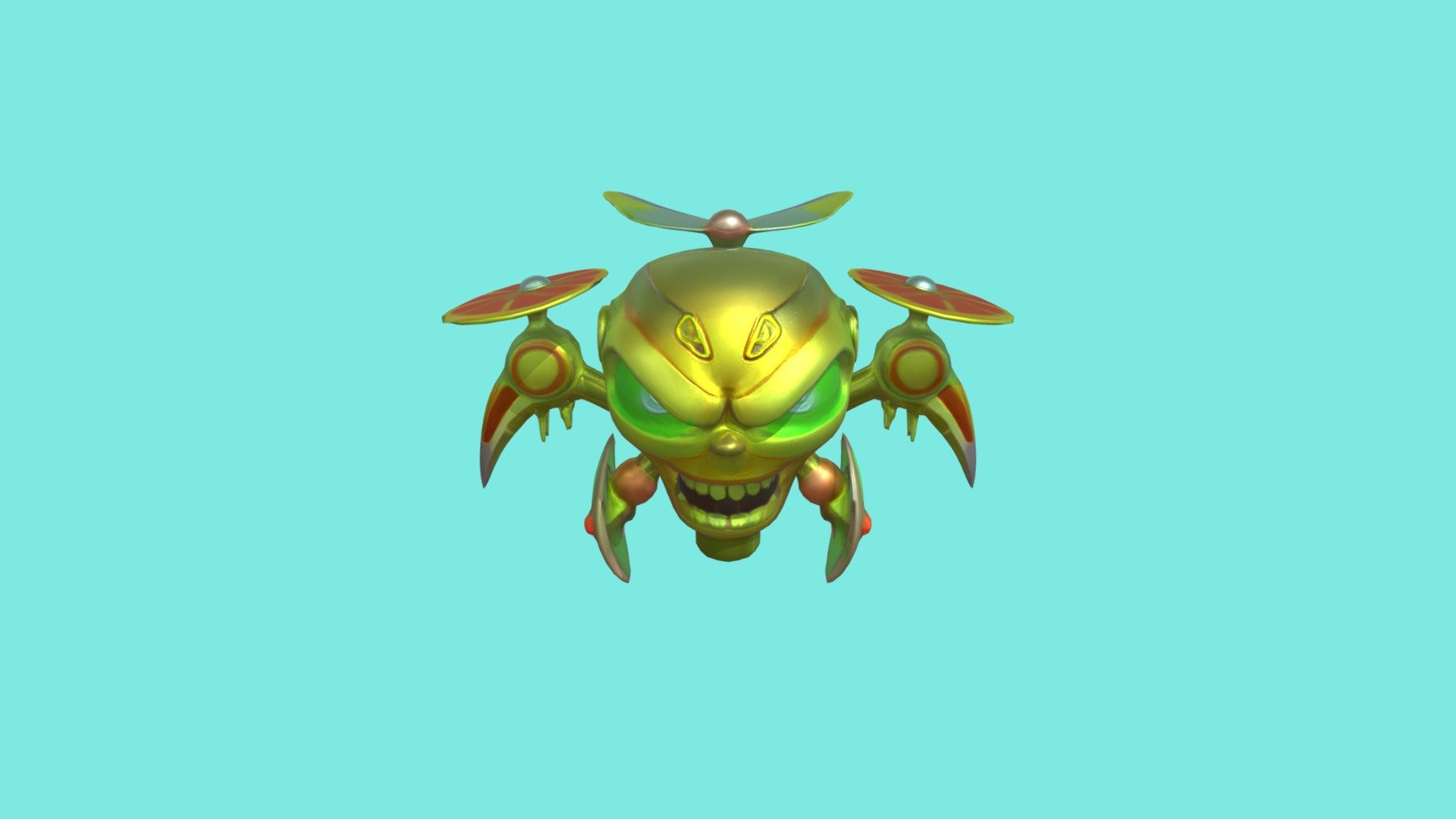 Futuristic drone with menacing skull-like face - 3D model by hotcha23 ...