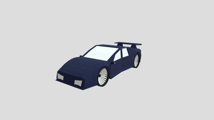 Lowpoly futuristic car 3D Model