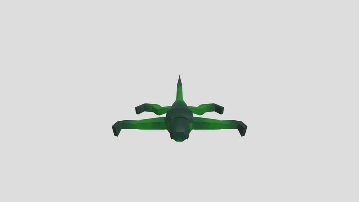 Alien dog colored 3D Model