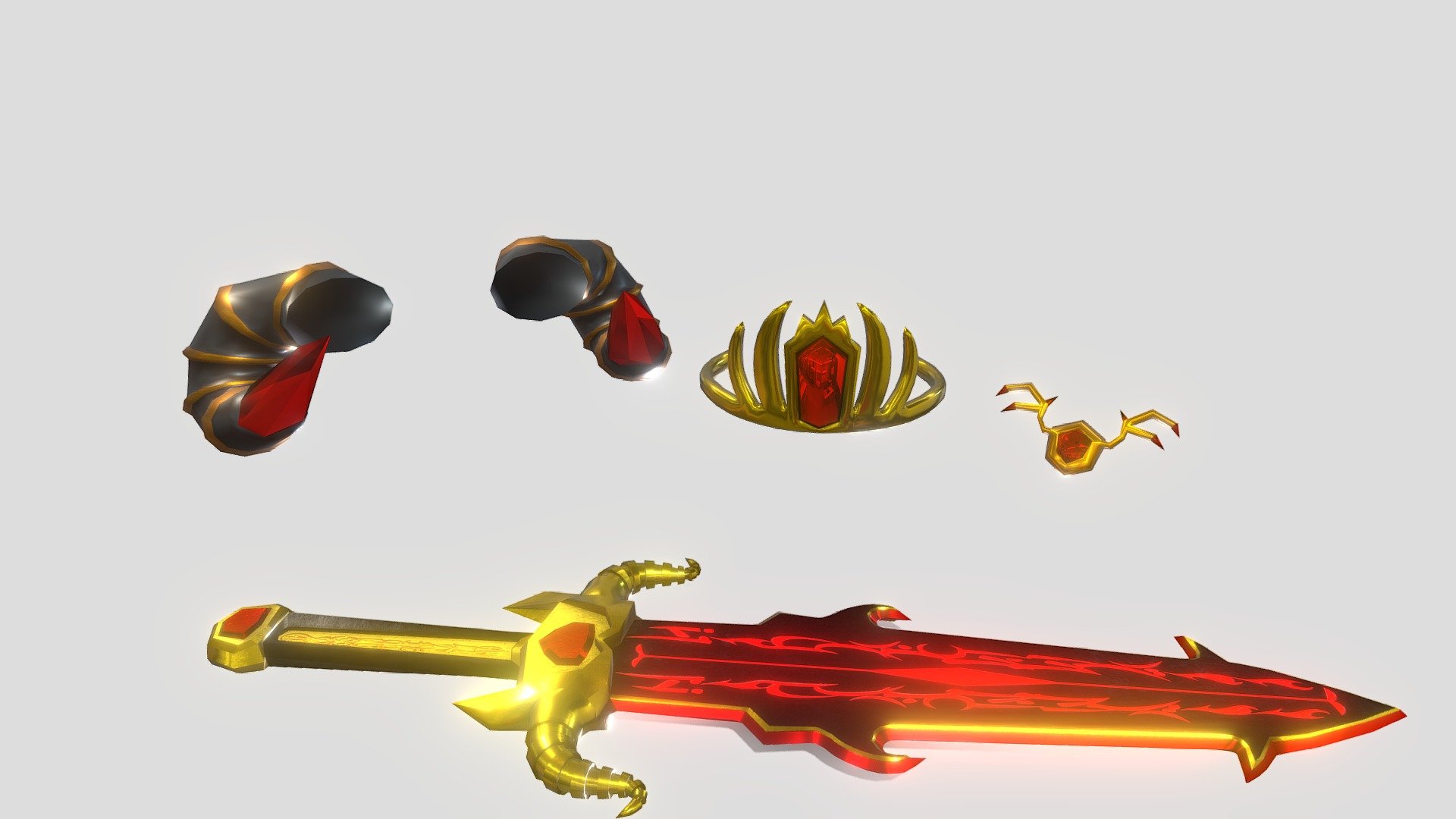 【MA対応】魔王の剣+アクセサリーキット計4点 — Sketchfab embed 3D viewer