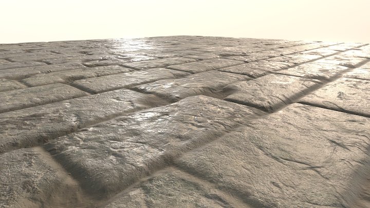 Old Stone Tile (With Displacement) 3D Model