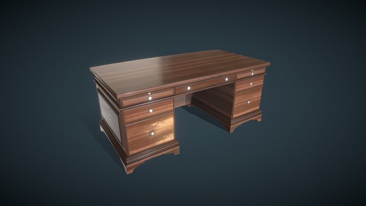 Classic Office Desk 3D Model