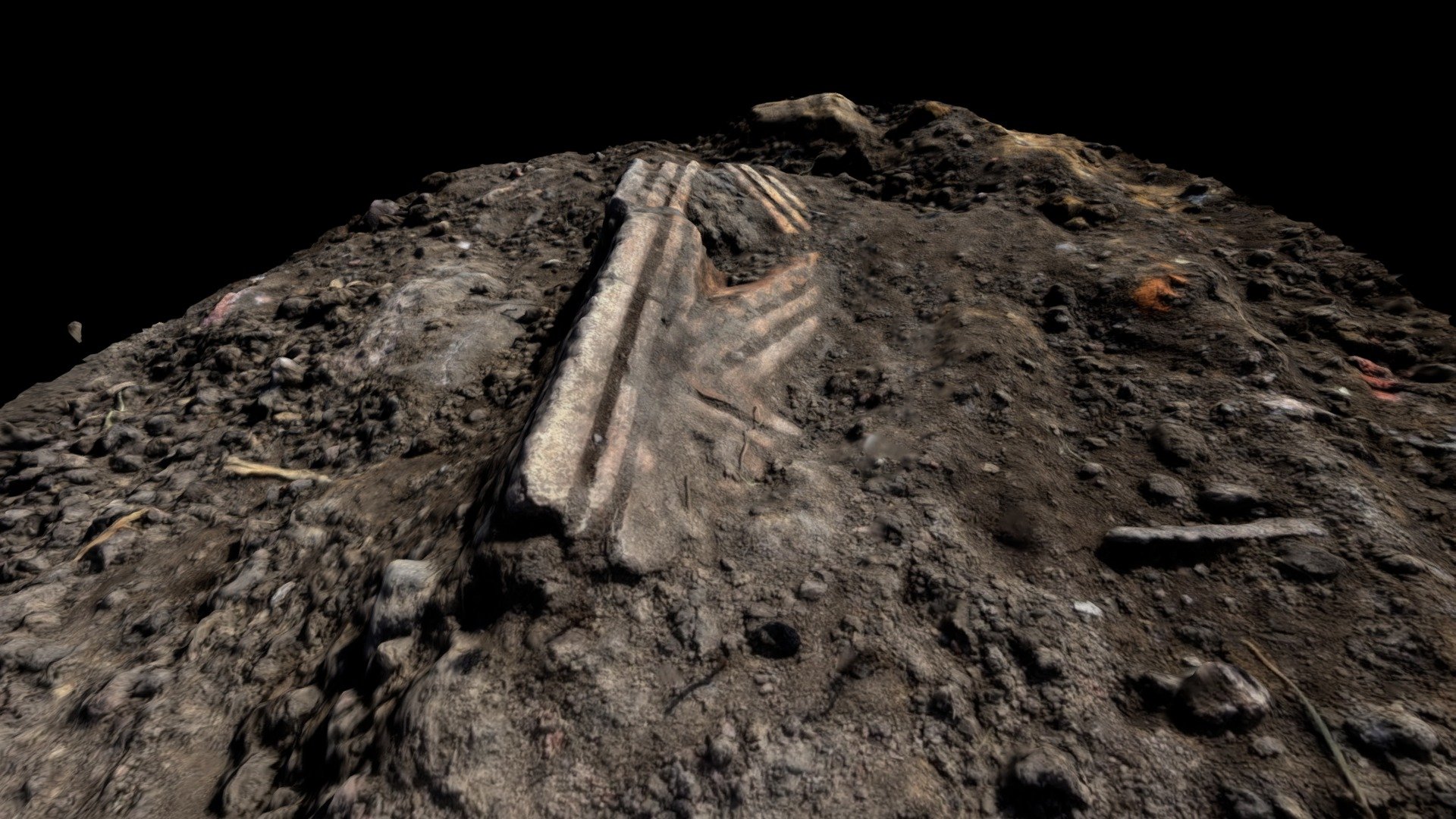 Iron Age fire place fragment 3D model by archaeobalt [d2ae119