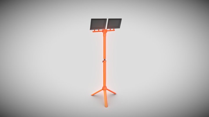 Spotlight on a tripod (Garage lamp) (low poly) 3D Model