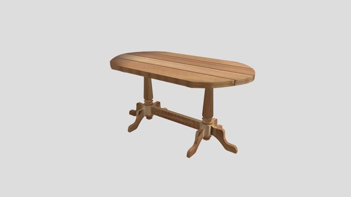 Dinning Table Eliptical 3D Model