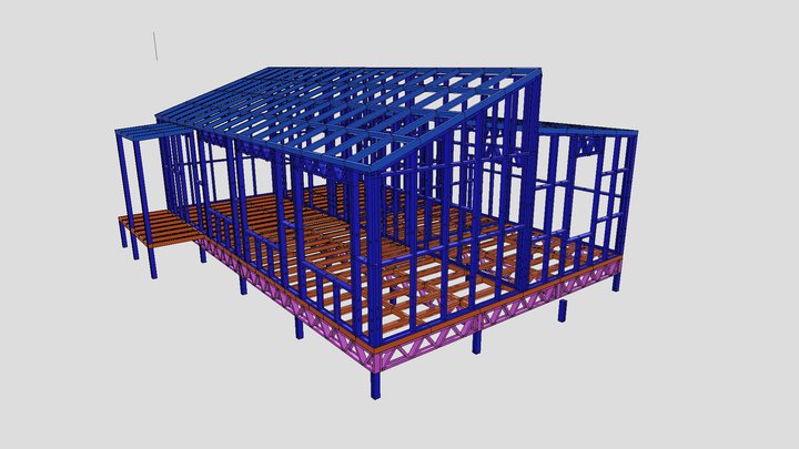 Granny Flat-Split Roof 3D Model