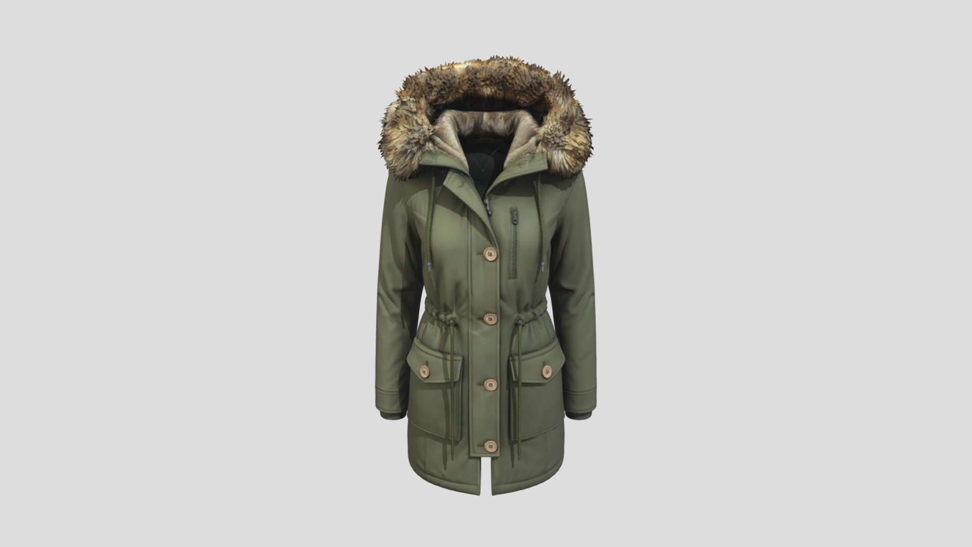 Fur Hooded Parka Coat - Download Free 3D model by 2021-Hydrema912