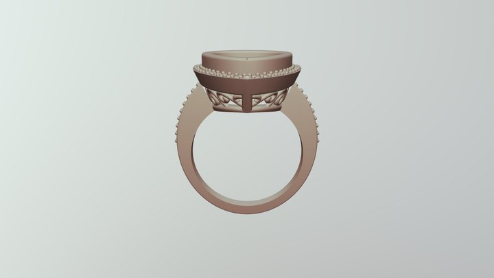 14x11mm pearshaped ring 3D Model