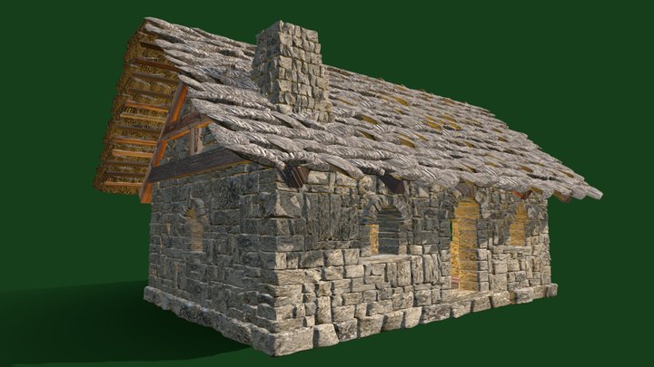Stone Hut (high poly) – Modello 3D gratuito STL