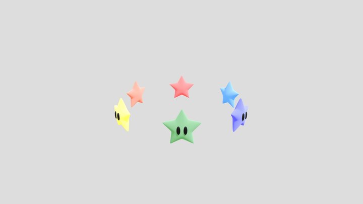 All Rainbow Star 3D Model