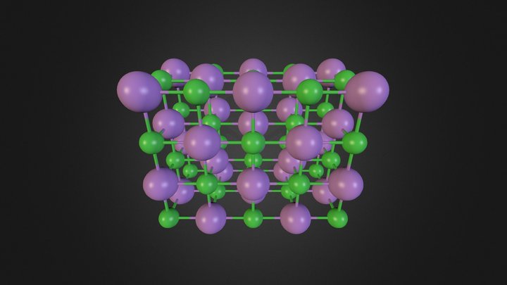 Cristal de chlorure de sodium (vue éclaté) 3D Model