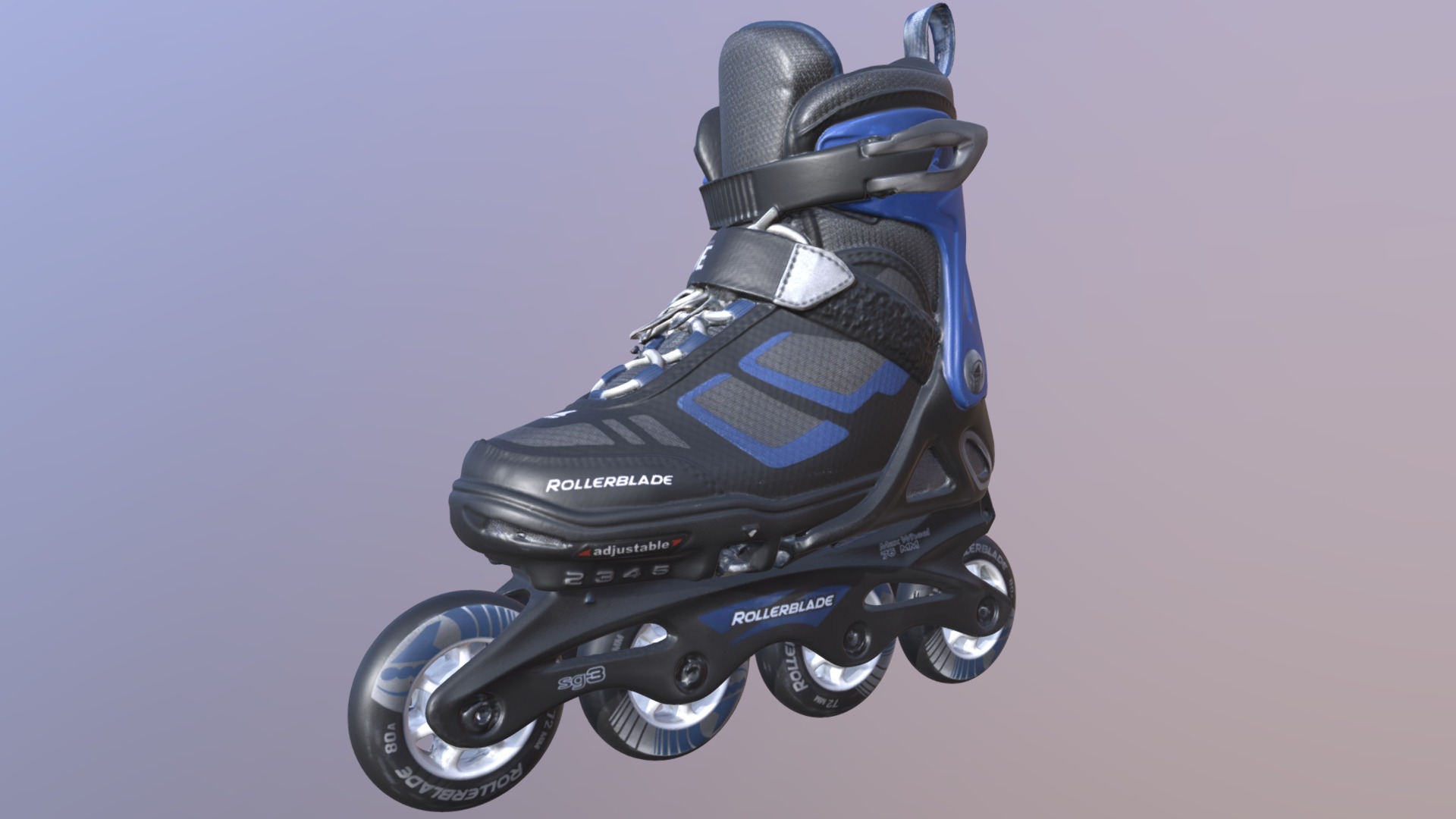 3D model Rollerblade Spitfire - This is a 3D model of the Rollerblade Spitfire. The 3D model is about a black and silver toy motorcycle.
