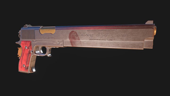 Hellsing Casull + Seras keychain 3D Model