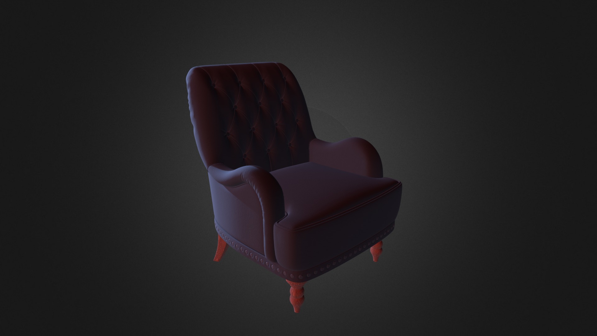 3D model Black Leather Classic Armchair D Model - This is a 3D model of the Black Leather Classic Armchair D Model. The 3D model is about a hand holding a pink object.