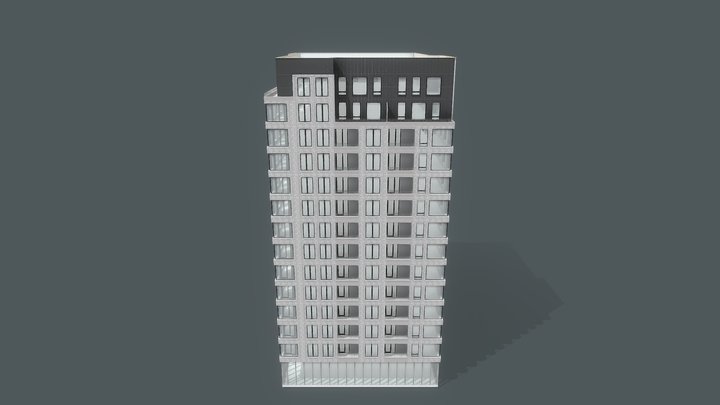 Фасад 14-ти этажей 3D Model