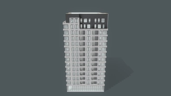 Фасад 14-ти этажей 3D Model