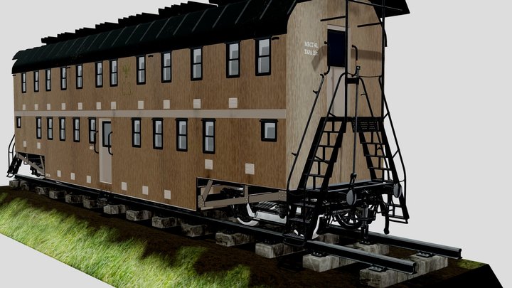 A double decker train car in the Russian Empire 3D Model