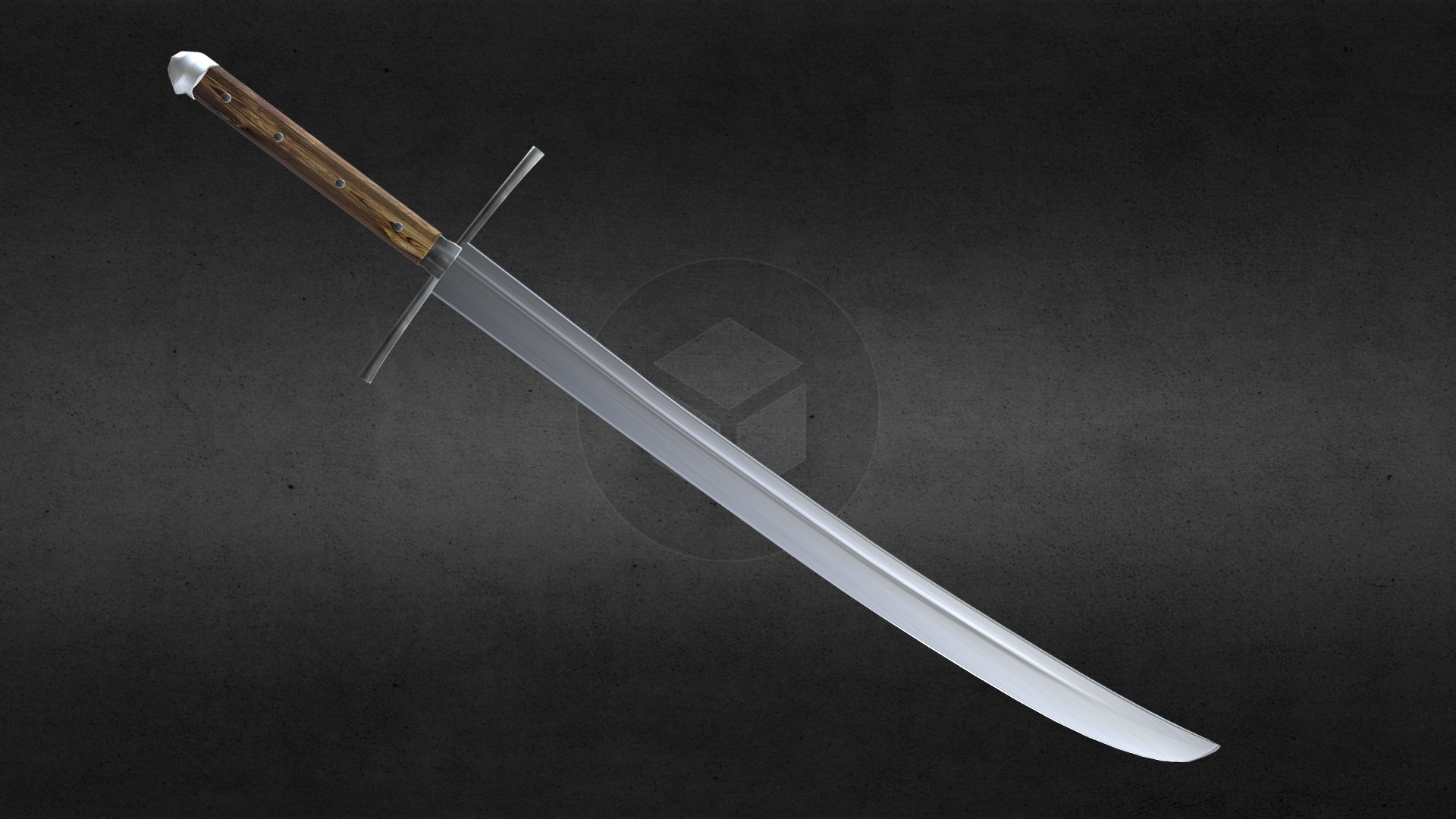 3D model Kriegsmesser - This is a 3D model of the Kriegsmesser. The 3D model is about a sword on a surface.