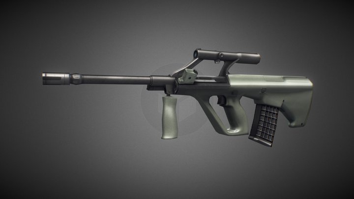 AUG_low_poly (1296 tris) 3D Model