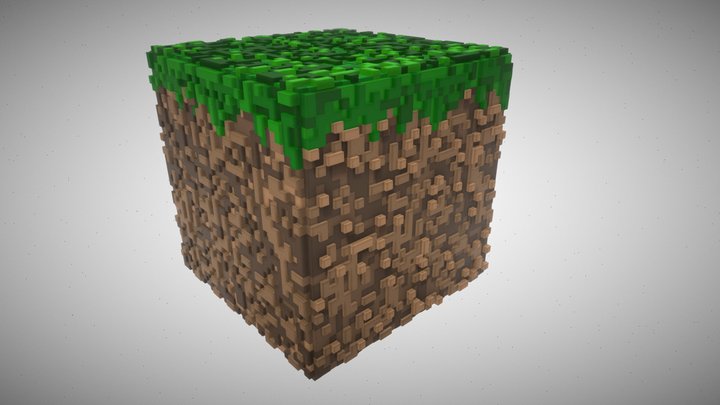 Fancy Minecraft grass block 3D Model