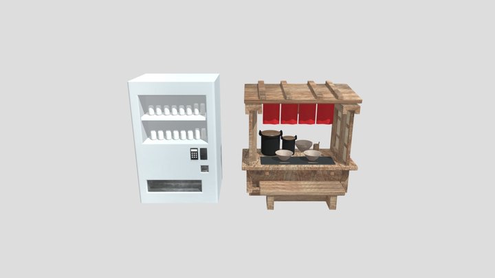 Ramen Stand/ Vendor Arnold Shaders 3D Model