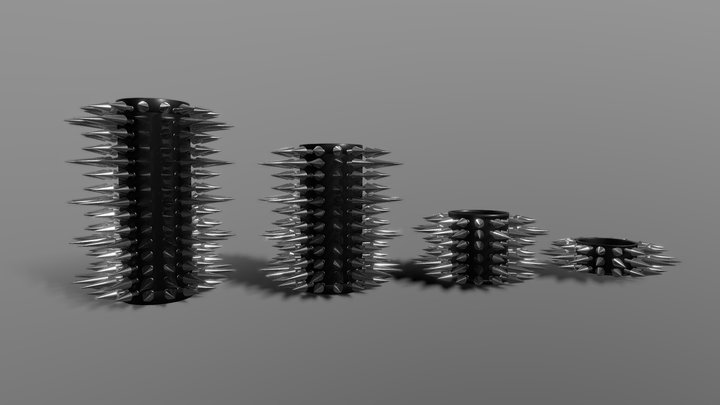 Metal spikes / studded cuffs 3D Model