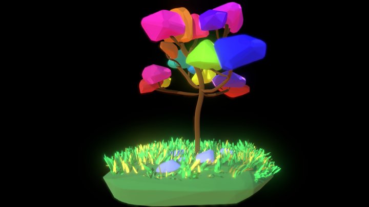 Colorful Three Diorama 3D Model
