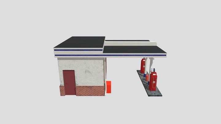 Gas station 3D Model