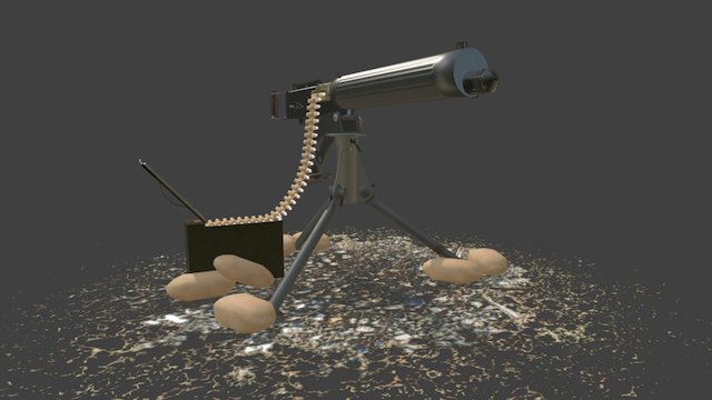 Vickers Machine Gun 3D Model