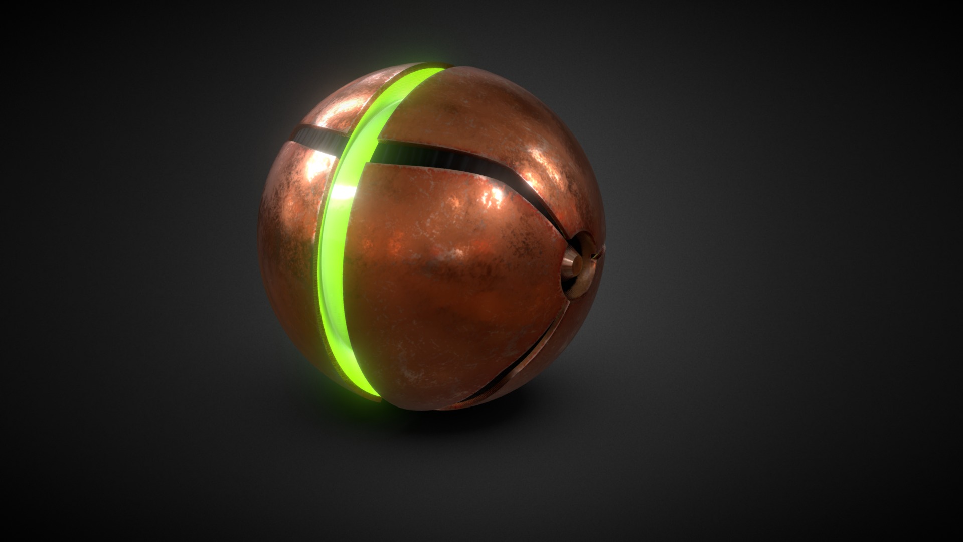 3D model Metroid Morphball - This is a 3D model of the Metroid Morphball. The 3D model is about a light bulb with green and red lights.