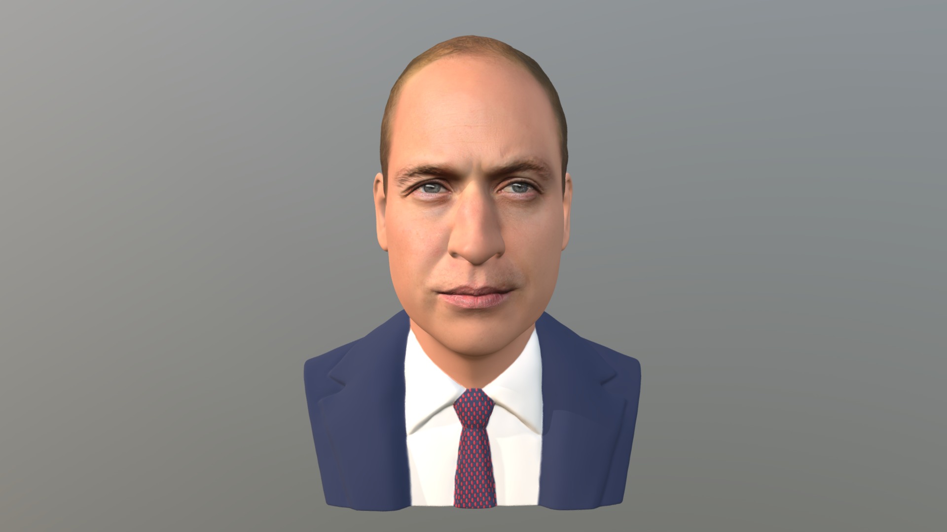 3D model Prince William bust for full color 3D printing - This is a 3D model of the Prince William bust for full color 3D printing. The 3D model is about a man in a suit.
