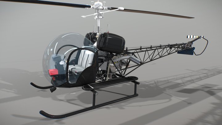 Helicopter Bell 47 3D Model