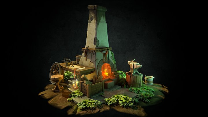 Forging fantasy (animated) 3D Model