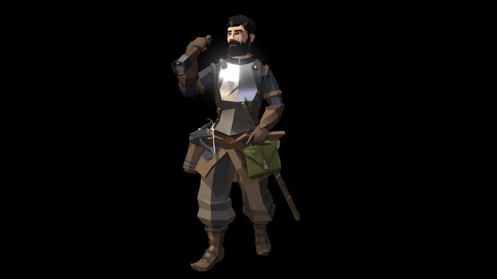Low Poly Adventurer 3D Model