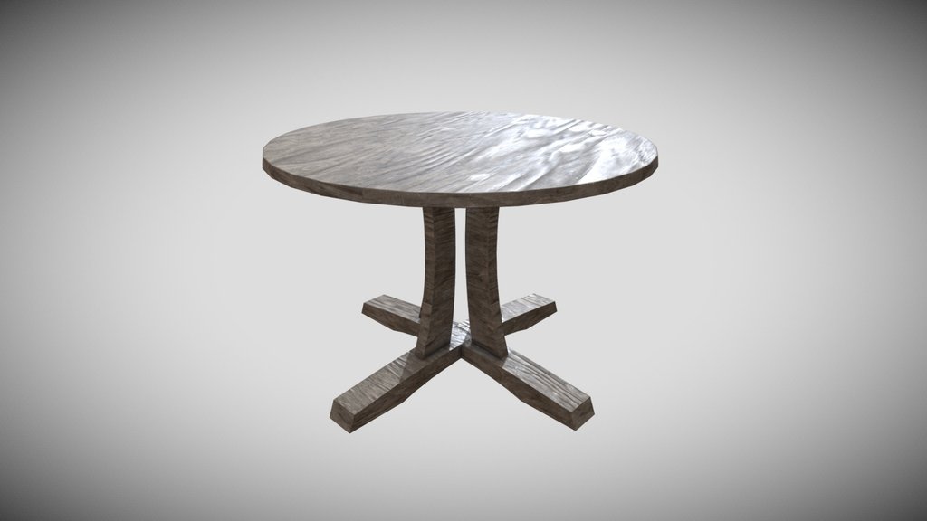 Circular wood table
