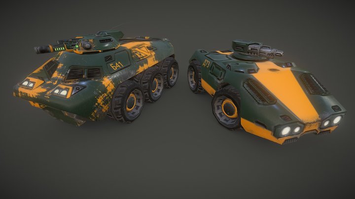 APC and Scout Car 3D Model