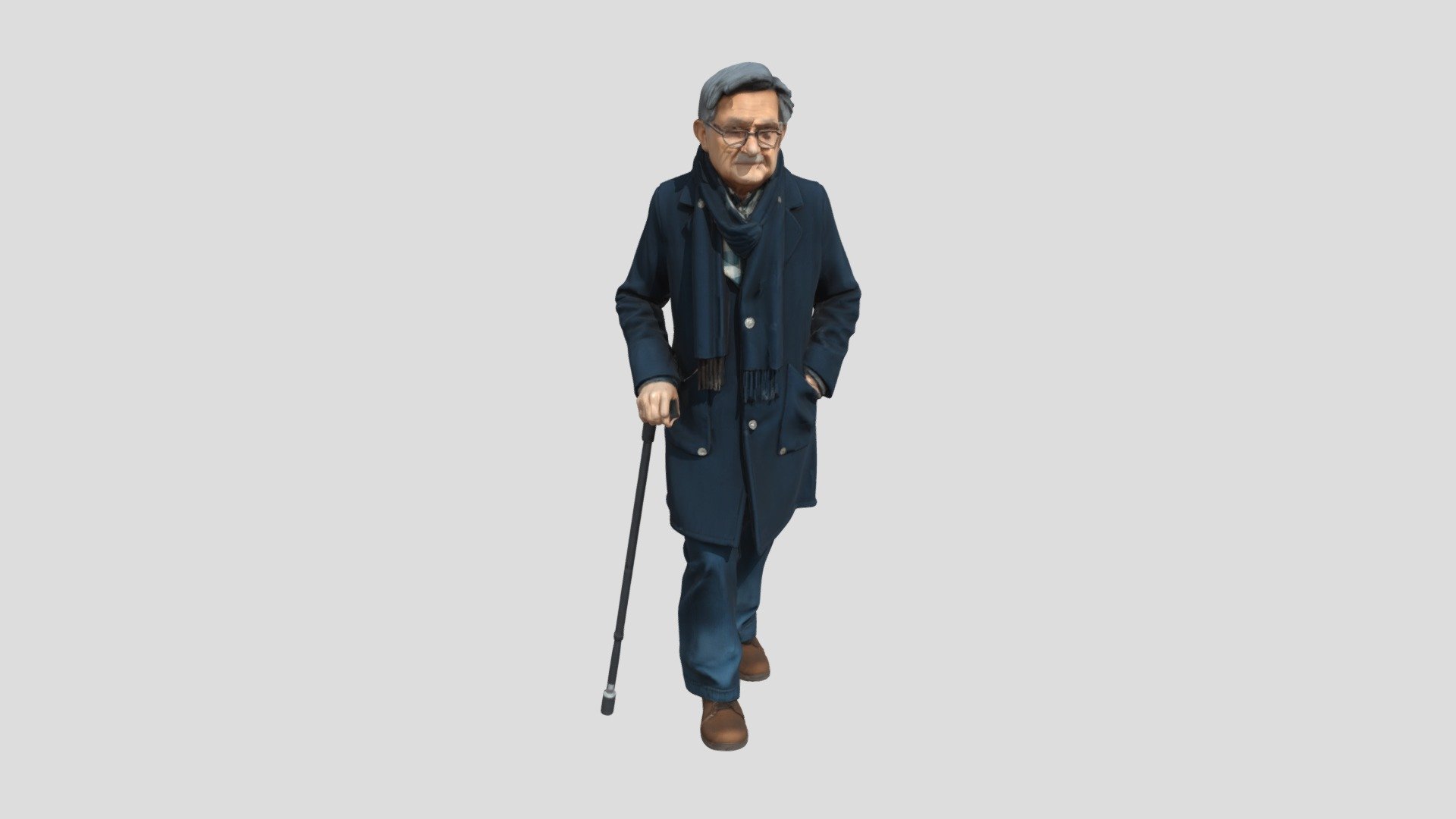 une personne qui marche avec une canne - 3D model by omar.aloulou ...