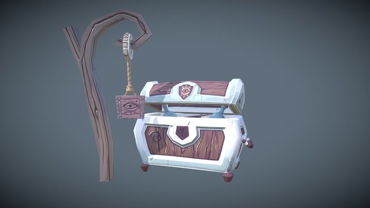 Stylised Treasure Chest 3D Model