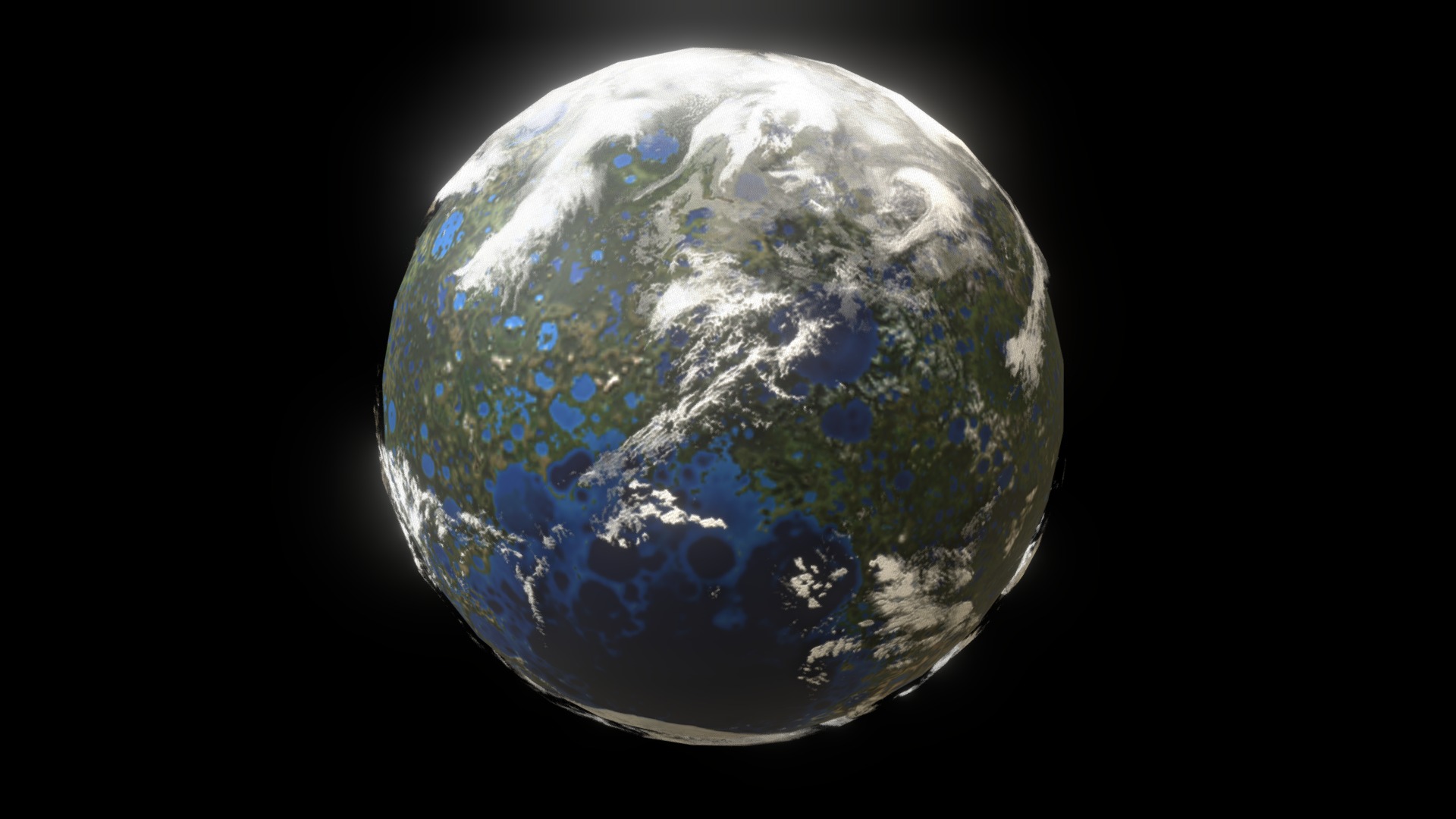 3D model Alien planet (Earth type) - This is a 3D model of the Alien planet (Earth type). The 3D model is about a planet with blue and white colors.