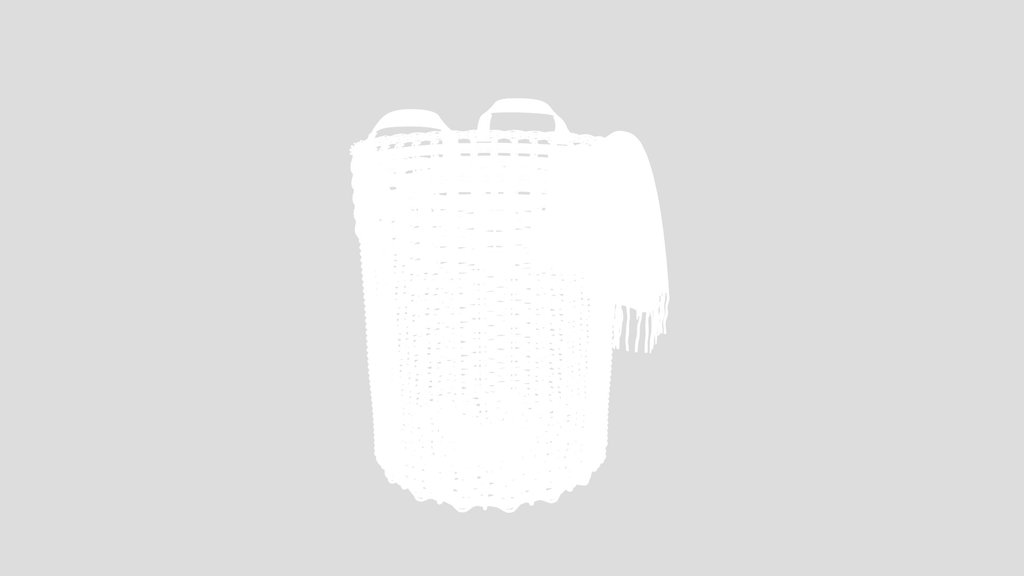 Wicker Laundry Basket With Blanket