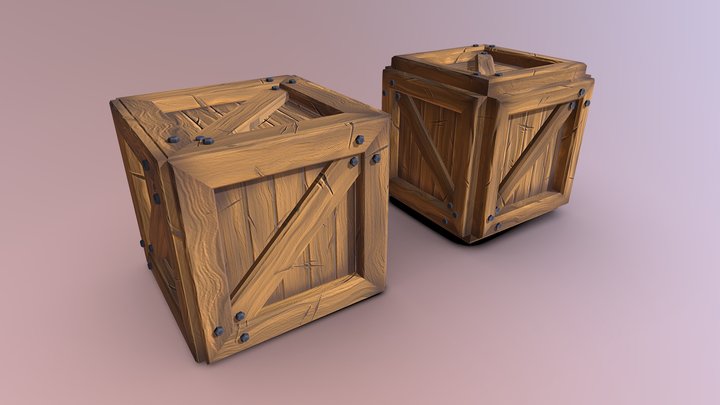 Stylized Crates 3D Model