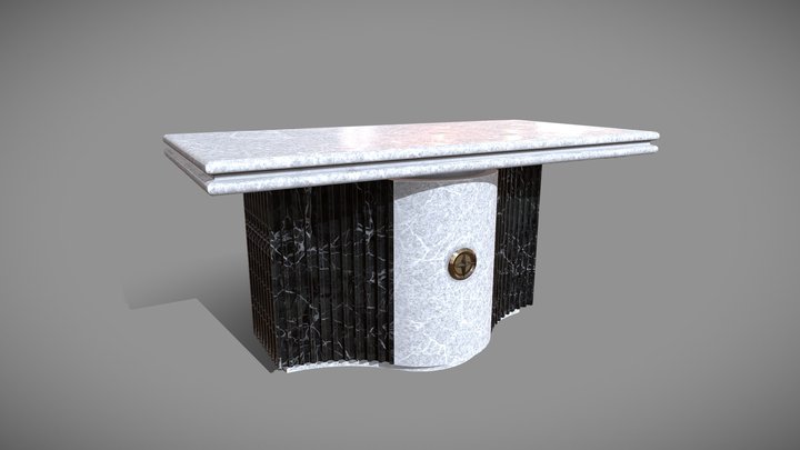 oltar 1 crno bijeli 3D Model