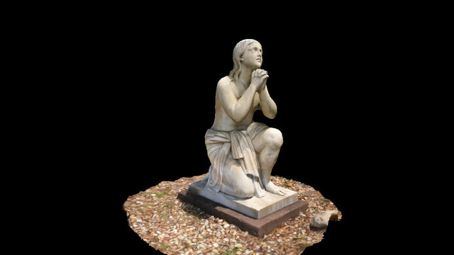 Praying Young Man Statue 3D Model