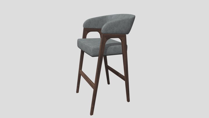 Барный стул из массива дерева – Free 3D Model STL